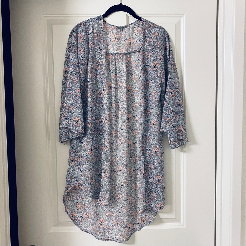 Blue and Pink Print Kimono